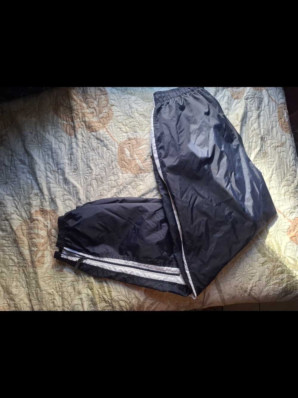 adidas Black Track Joggers with White Side Stripes